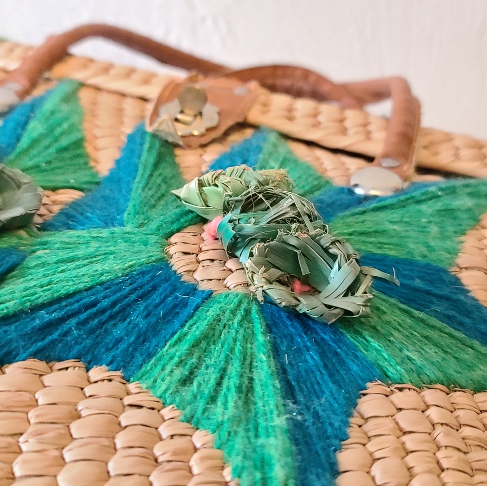 Vintage 1960s woven basket purse - Picture 8 of 11